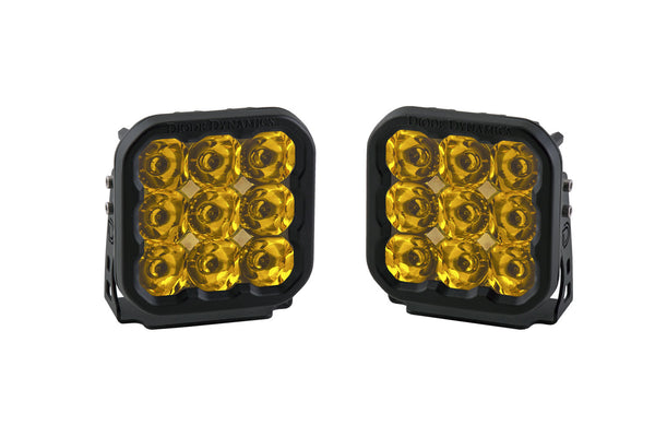 SS5 LED Pod Sport Yellow Spot Pair Diode Dynamics