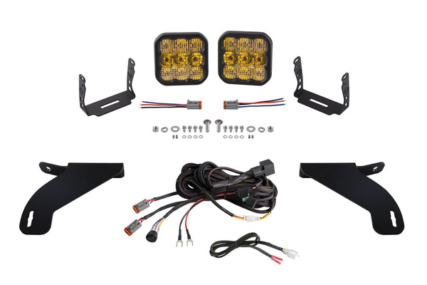 SS5 Bumper LED Pod Light Kit for 2021-2023 Ford F-150, Pro Yellow Combo Diode Dynamics